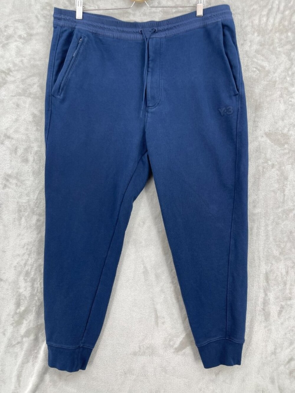 Adidas Y-3 Yohji Yamamoto Classic Cuffed Jogger Pants Navy Blue Cotton